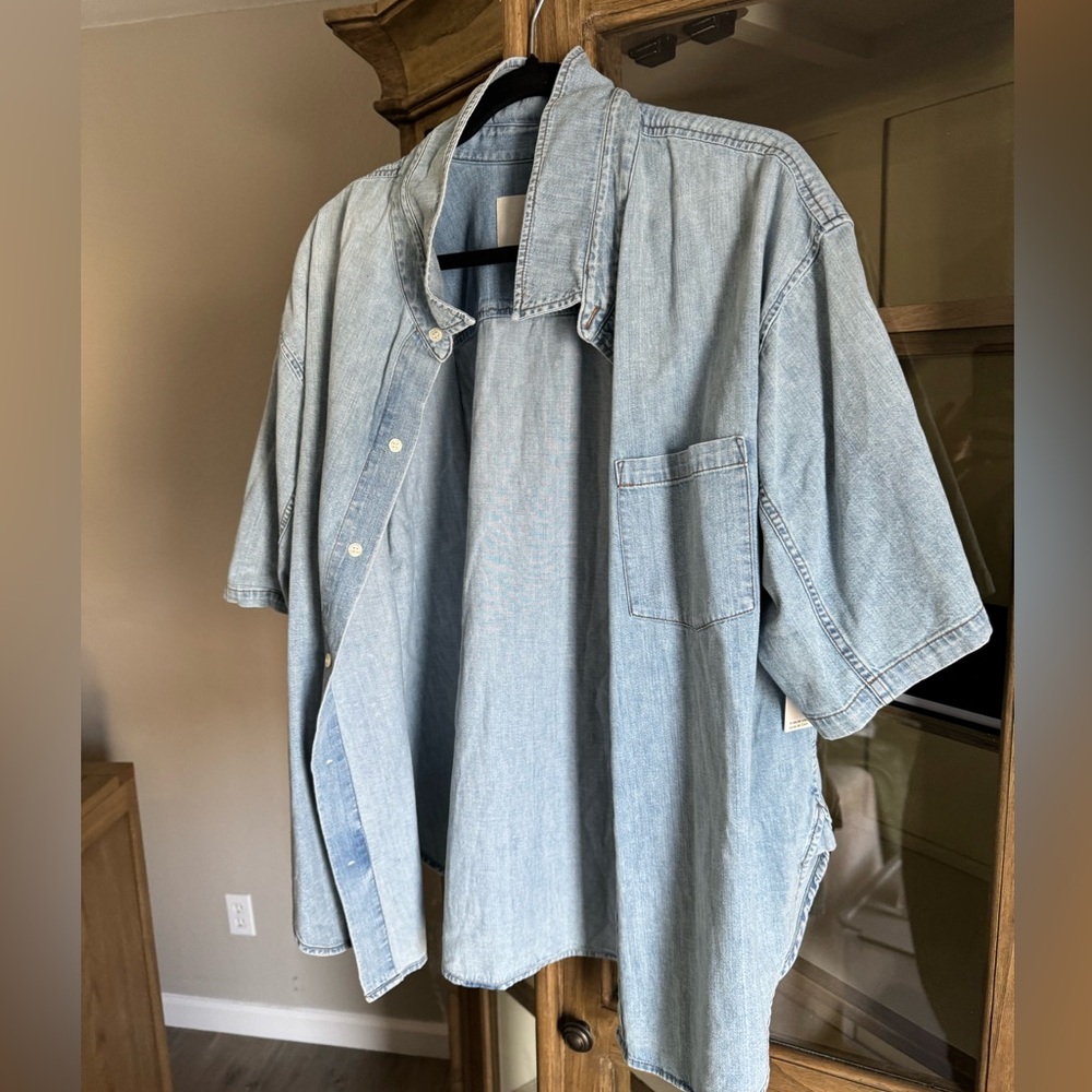 CITIZENS OF HUMANITY Light Blue Denim Button-Down Kayla Shirt XL